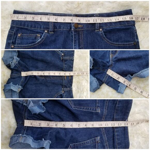 Cutoff Jean Shorts Refuge Size 10 Dark Stretch Denim Summer Casual Relaxed - Picture 3 of 4